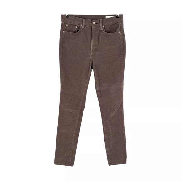 rag & bone Corduroy Pants Womens Size 30 Gray Taupe Stretch Cotton High Rise - Picture 1 of 11